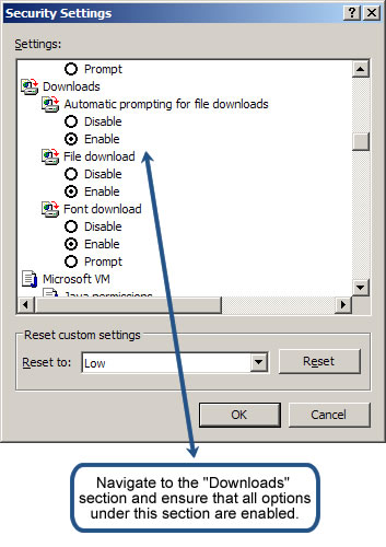 Enable Security Settings
